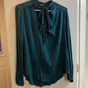 3/$20 Long Sleeved Tie Neck Blouse